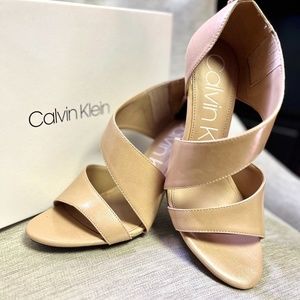 Calvin Klein Nude Strappy Heels